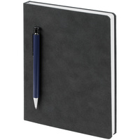 Ежедневник Magnet с ручкой, серый с синим