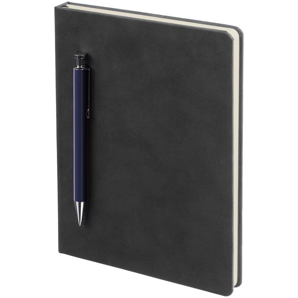 Ежедневник Magnet с ручкой, черный с синим