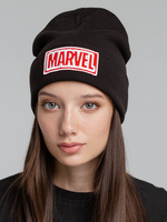 Шапка с вышивкой Marvel, черная