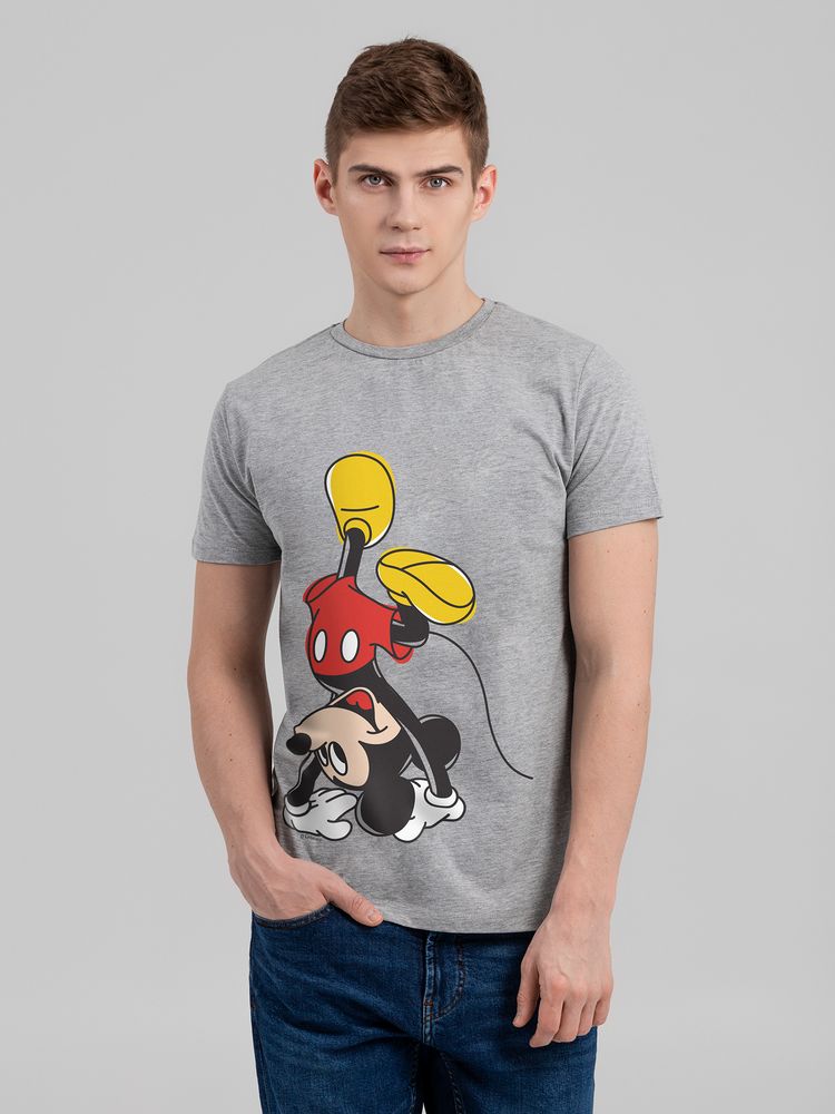 Футболка Upside Down Mickey, серый меланж